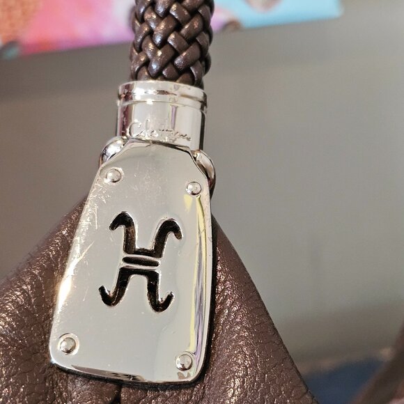 Cole Haan Crescent Hobo Chocolate Brown Pebbled Leather Silver hardware Tassel - Picture 7 of 11